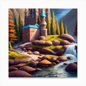 A beautiful and wonderful castle in the middle of stunning nature 7 Canvas Print