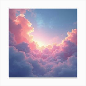 Dreamy Cosmic Fog With Watercolor Splashes 1 Canvas Print