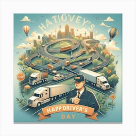 Happy Drivers Day Canvas Print