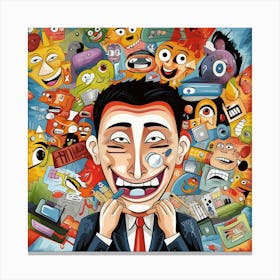 Man With A Toothbrush Canvas Print