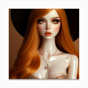 Doll With Long Red Hair Canvas Print