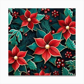 Christmas Poinsettia Canvas Print