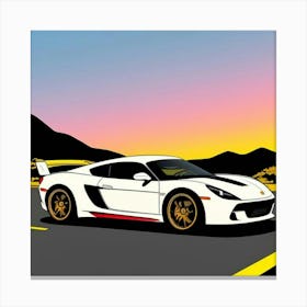 Sleek Racer with Dynamic White Accents Canvas Print