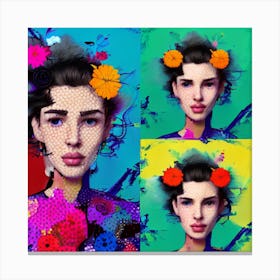Girl With Flowers 5 Canvas Print