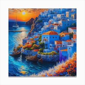 Sunset of Santorini Canvas Print