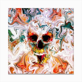 Abstract Skull 1 Square Canvas Print