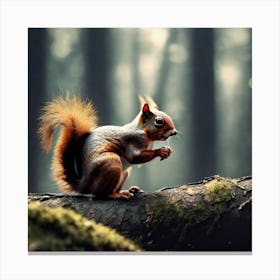 Red Squirrel In The Forest 32 Canvas Print
