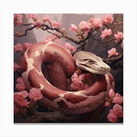 Bushmaster Snake Pink Jungle Animal Portrait Canvas Print