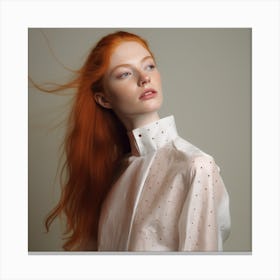 Portrait Of A Young Woman With Red Hair Canvas Print