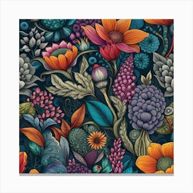 Floral Seamless Pattern 3 Canvas Print