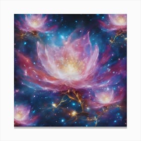 Lotus Flower In Space Canvas Print