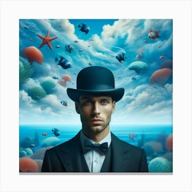 Man In Top Hat Canvas Print