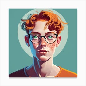 A Teenaged Freckled Male Who Has Red Hair And G Canvas Print