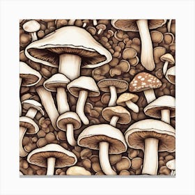 Mushroom Seamless Pattern Canvas Print