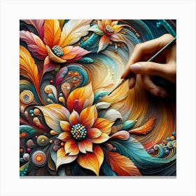 Abstract Flower Painting Canvas Print