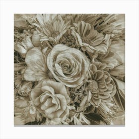 Sepia Bouquet Canvas Print