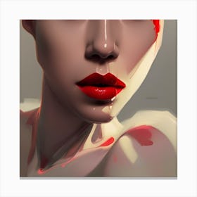 Asian Girl With Red Face Canvas Print