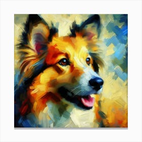 Collie Dog Painting Canvas Print