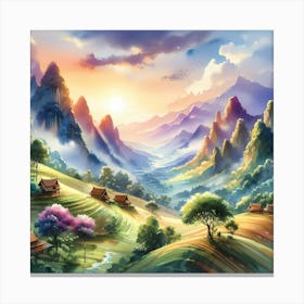 Chinese Landscape Painting 23 Canvas Print