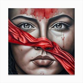 Depict A Person With A Giant Red Censorship Stam Canvas Print