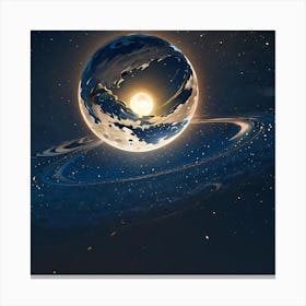 Earth In Space Canvas Print