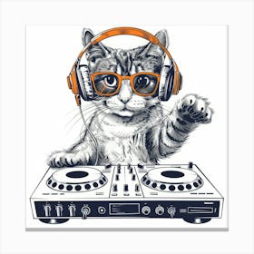 Dj Cat 5 Canvas Print