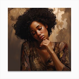 Afro Girl 50 Canvas Print