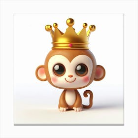 Monkey In A Crown Canvas Print