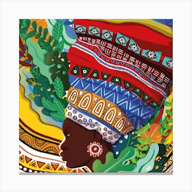 African Pattern Square Canvas Print