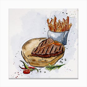 Steak And Fries Canvas Print