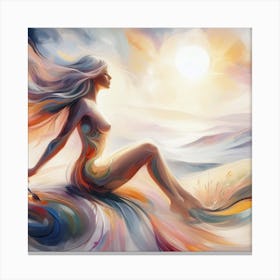 Woman relaxing Canvas Print