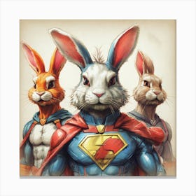 Super Rabbits Canvas Print