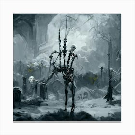 Skeletons In The Graveyard Canvas Print