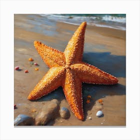 Starfish On The Beach 1 Canvas Print