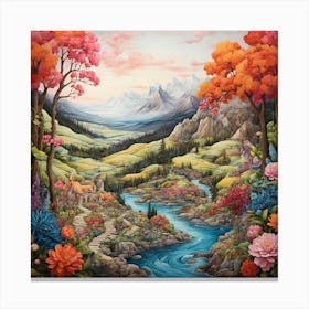 'The Valley Of Flowers' Canvas Print