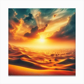 Sunset In The Desert Canvas Print