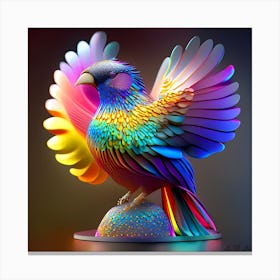 A Colorful Beautifully Designed Paint of Rainbow Parrot as a Model Art Canvas Print