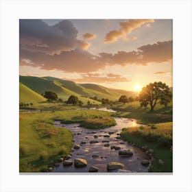 Sunset In The Hills Canvas Print