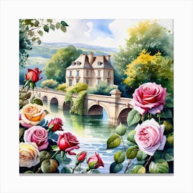 Roses By The River Canvas Print