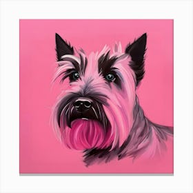 Pink Scottie Dog Canvas Print