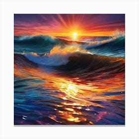 Sunset Over The Ocean 14 Canvas Print