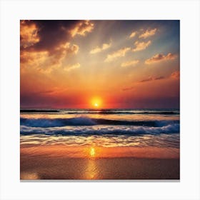 Sunset On The Beach 222 Canvas Print