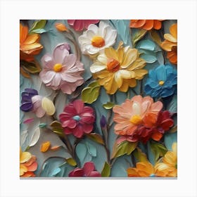 Flowers On A Wall Canvas Print