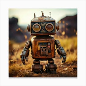 Firefly Rusty Toy Robot In A Desolate Wasteland 44034 (3) Canvas Print