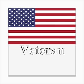 American Flag Veteran Canvas Print