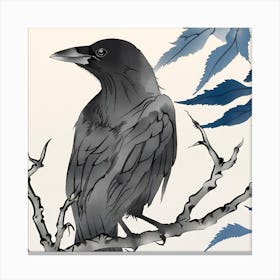 Crow Drawing Canvas Print