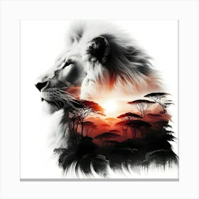 Lion At Sunset Canvas Print