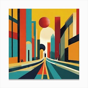 City Street, Abstract Art 1 Canvas Print