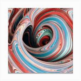 Close-up of colorful wave of tangled paint abstract art 33 Canvas Print