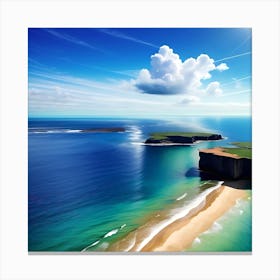 Cliffs And Beach Canvas Print